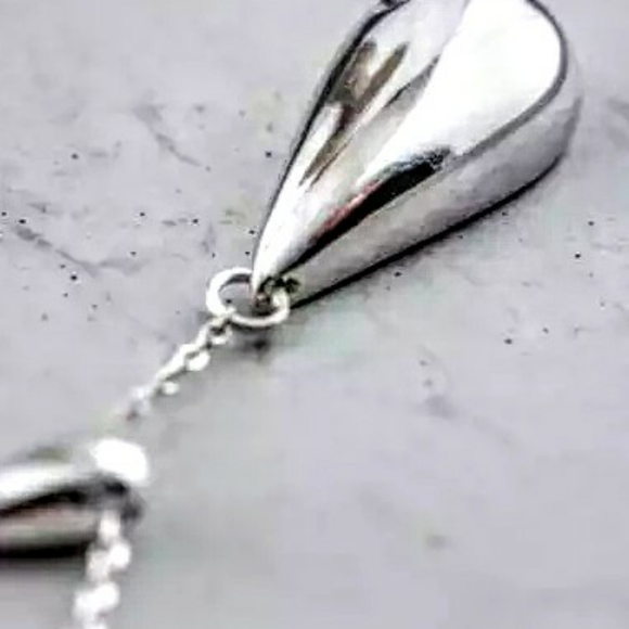 NEW 925 Silver Zircon Water Drop Lariat Necklace - Picture 8 of 11